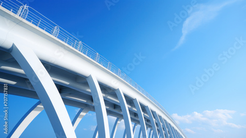 Abstract Modern Bridge Architecture on sky background. photo