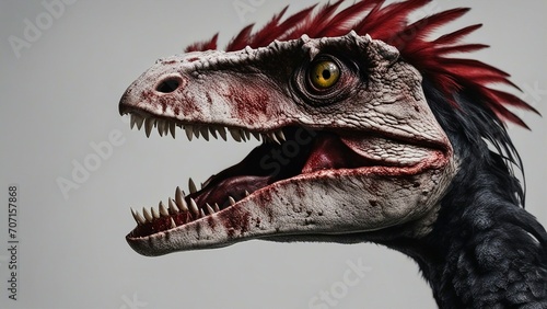 head of a dinosaur   The Velociraptor was a horror. It had been possessed by an evil spirit   