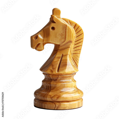 Knight chess piece on transparent background. Generative AI. photo