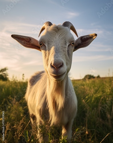 a goat is in the field.