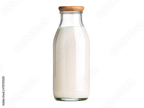 Milk Bottle, isolated on a transparent or white background