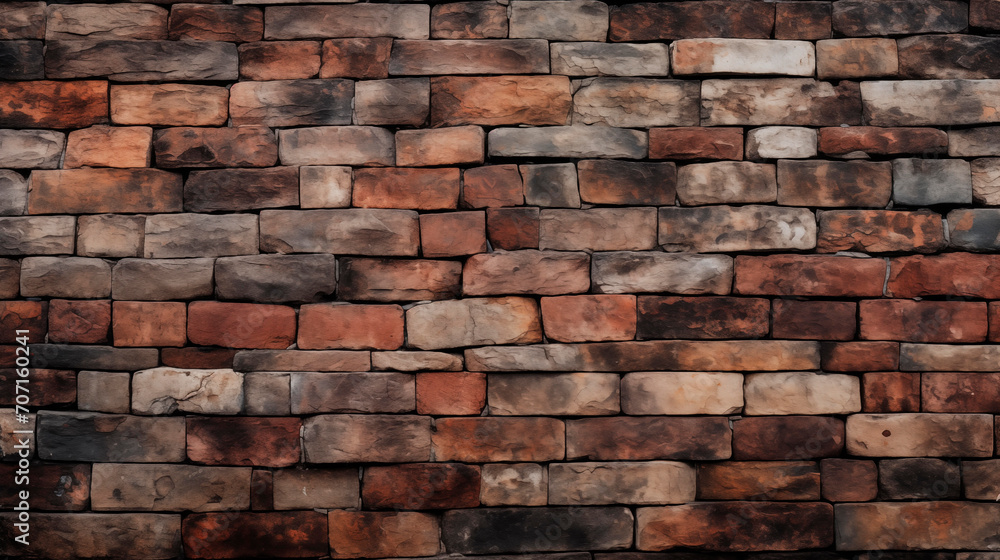 Obraz premium Muro de ladrillos de arcilla de colores rojizos para usar como textura