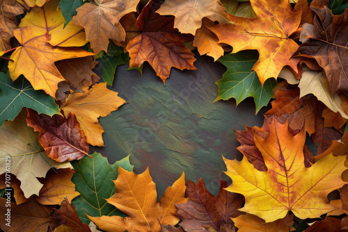 Thanksgiving-Themed Autumn Leaves Frame With Text Space