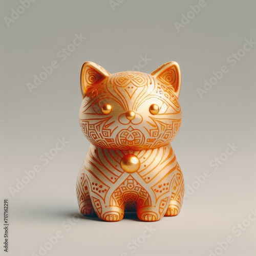 animal figure on a wooden toy wooden cat toy 