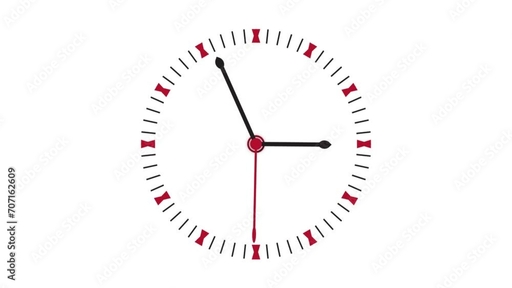 Clock Counting Down 24 Hour Day Fast Speed. Clock with moving arrows. Clock time lapse UHD 4K Animation Wall Clock time lapse animation. Black Frame, Red pointer second pointer Clock Counting Down 24 Hour Day Fast Speed. Clock with moving arrows. Clock time lapse UHD 4K Animation Wall Clock time lapse animation. Black Frame, Red pointer second pointer