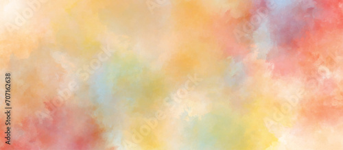 abstract colorful background with bokeh .Delicate sepia background with paint stains watercolor texture .subtle watercolor pink yellow blue gradient illustration. © AYSHA