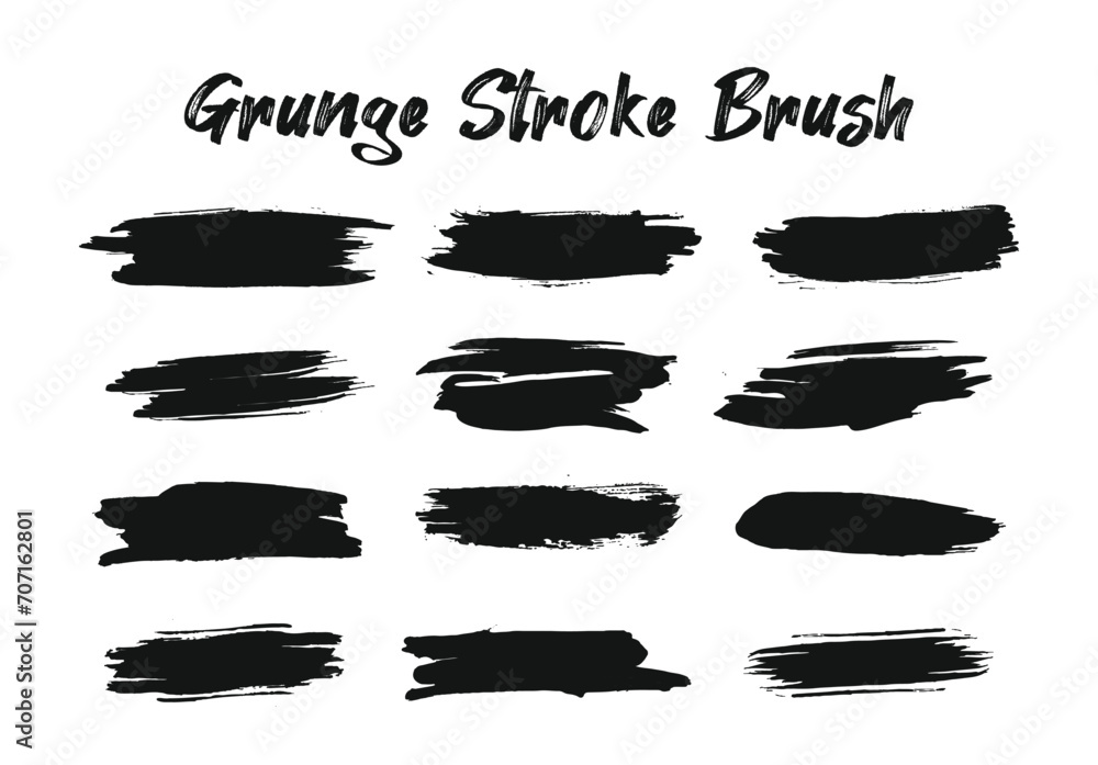 Grunge stroke collection vector brush stroke black different type brushes stock set - hand drawn watercolor texture. Grunge stroke collection vector brush stroke black different type brushes stock set - hand drawn watercolor texture.