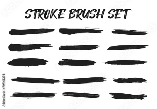 Brush stroke, grunge line and frame collection vector brush stroke black different type brushes stock set - watercolor texture