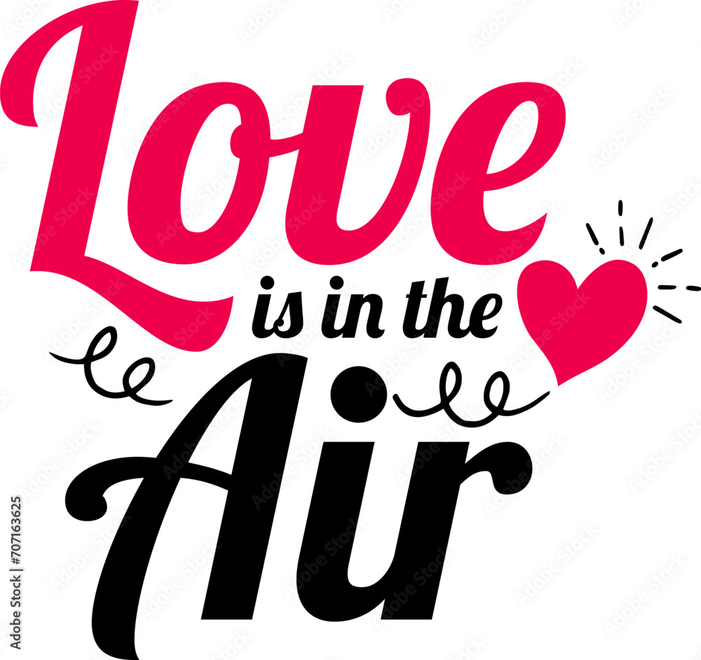 Love is in the air beautiful vector with heart for valentines
