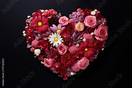 Botanical Heart. Expressive Valentine's Day Floral Composition