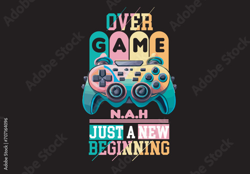 Free vector vintage badge of hand holding joystick vector illustration. round label with gamepad.