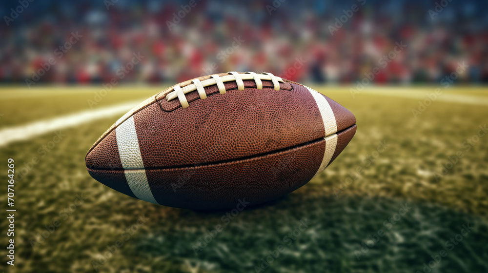 Obraz premium American football positioned for a kickoff
