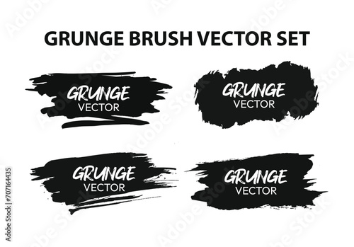 Vector Grunge brush stroke black brushes stock set - brush illustration