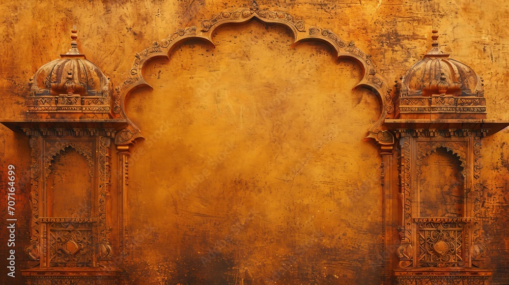 indian themed beautiful architectural background - obrazy, fototapety, plakaty 