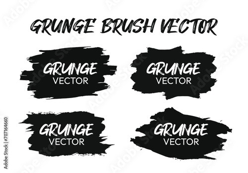 Grunge vector brush stroke black different type brushes stock set - brush illustration - splash, splatter and watercolor texture 