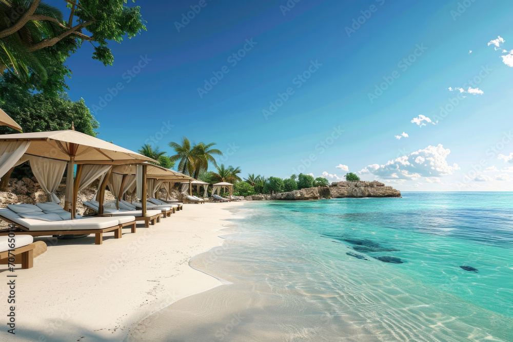 Luxurious Hotel Offering Exclusive Beach Access And Private Cabanas For Guests