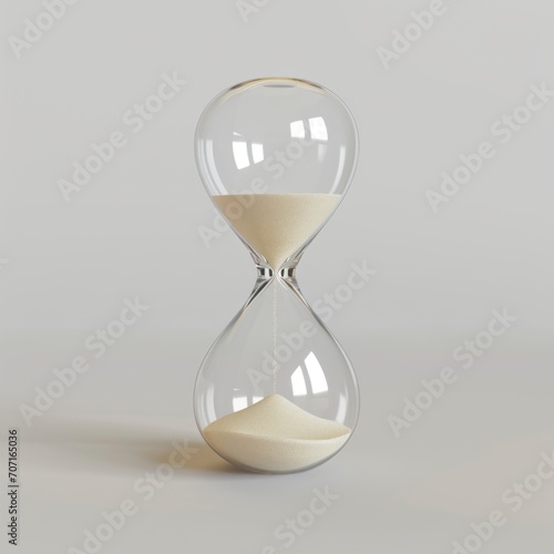 3d hourglass on white background