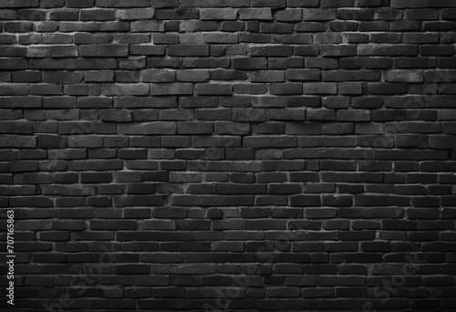 Dark black anthracite damaged rustic brick wall texture banner panorama