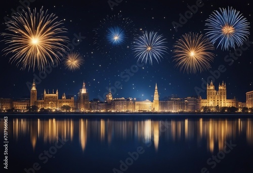 HAPPY NEW YEAR Festive celebration holiday sylvester background panorama greeting card banner long