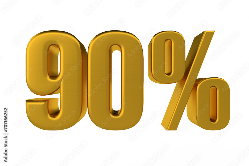 90 percent in 3d rendering isolated 90 percent in 3d rendering isolated