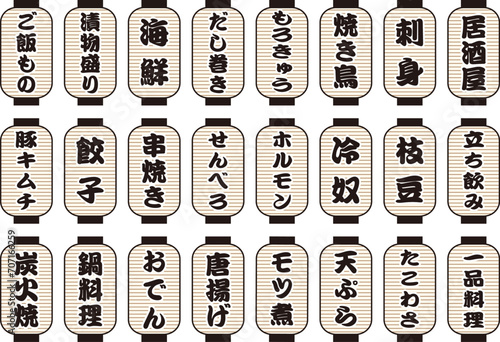 居酒屋メニュー　白提灯セット