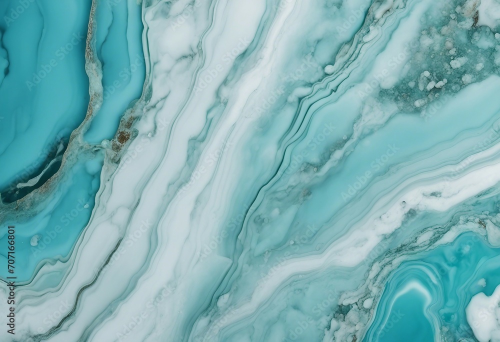 Turquoise aquamarine white abstract marble granite natural stone texture background banner panorama