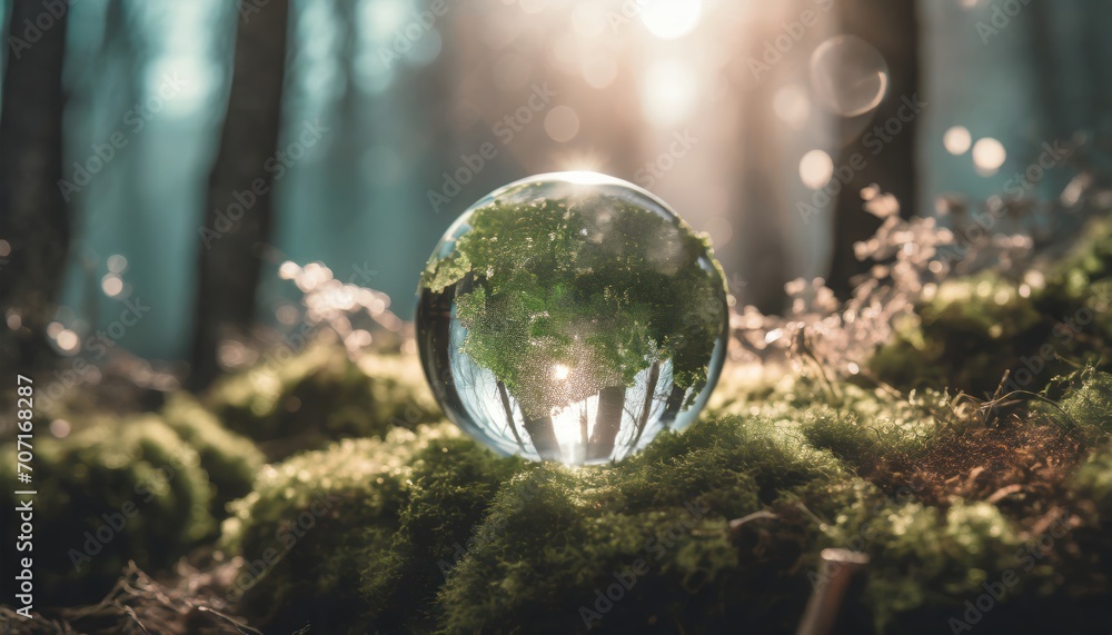 Earth Day - Environment - Green clear glass Globe In Forest With Moss And Defocused Abstract Sunlight
Earth Day - Environment - Green clear glass Globe In Forest With Moss And Defocused Abstract Sunlight