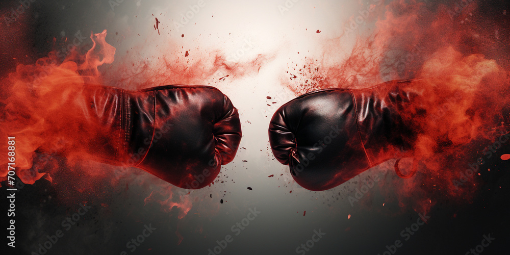 Fire boxing gloves, The Grit of a Fighter Glove, Closeup of boxing