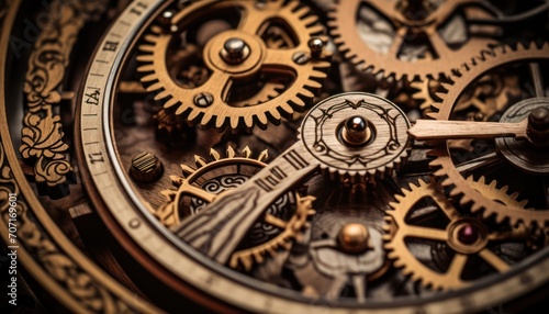 Close-Up of Watch Face With Gears