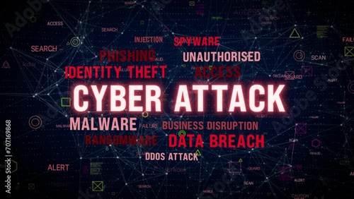 cyber attack security threat crime concept photo