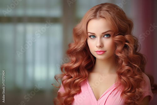 Beautiful woman with pink hair, fashion and beauty concept,hairdressing salon