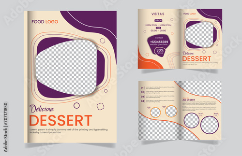 vector modern corporate business bi fold brochure template.