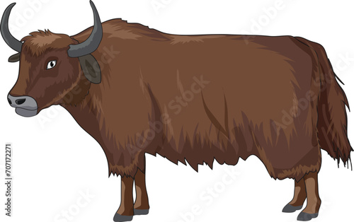 Cute rhinoceros standing and looking fiercely