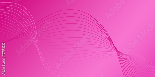 Abstract background with waves for banner. Medium banner size. Vector background with lines. Pink color. Valentine's Day. Brochure, booklet