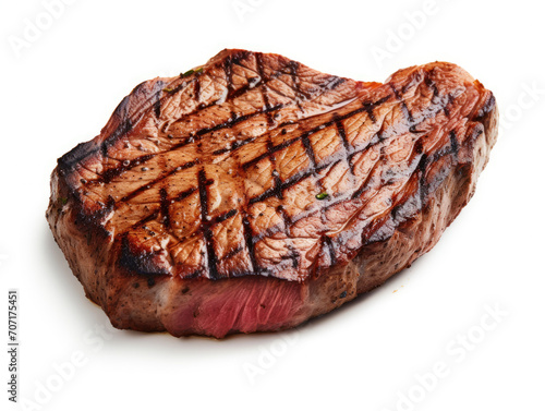 Piece of Steak on White Background