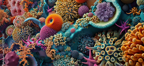 Vibrant coral reef ecosystem underwater. Marine biodiversity and conservation. photo