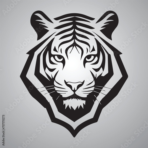 Tiger head and face animal vector tattoo wildlife nature silhouette tribal art for design perfect for logo or iconic brand