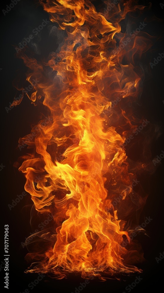 Fototapeta premium Banner on fire._Black_banner with flames. Fire Flam uhd wallpaper