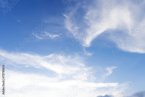 beautiful blue sky with white clouds 