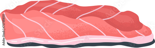 Raw beef steak vector illustration. Fresh meat cut, butchery product design, cooking ingredient graphic.
