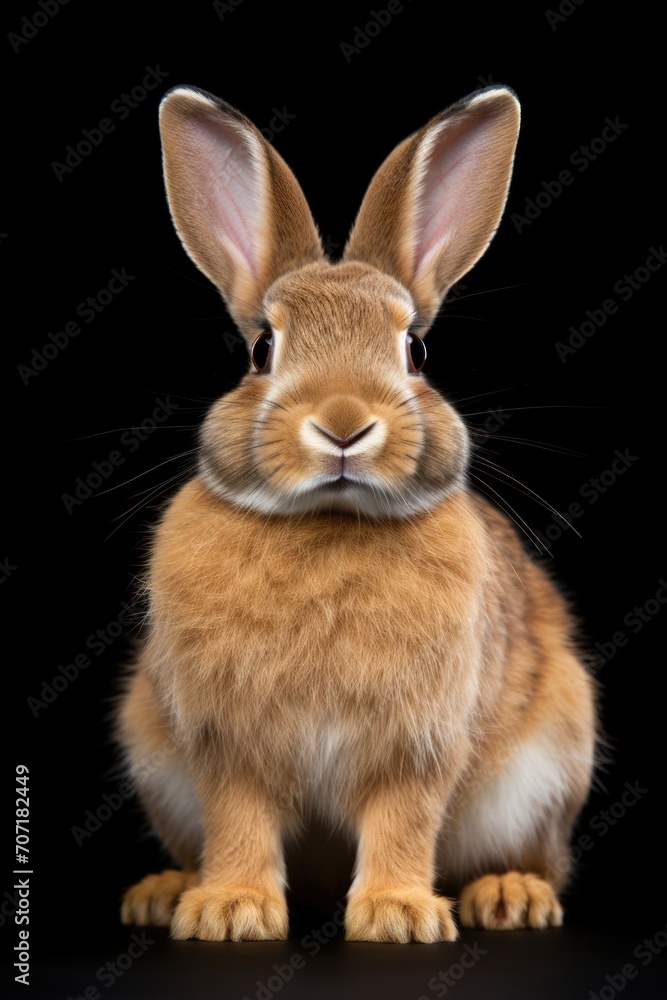 Obraz premium Angry Brown Rabbit snarls in Isolation