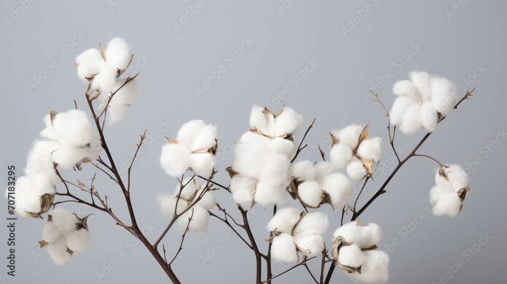 cotton buds on a branch