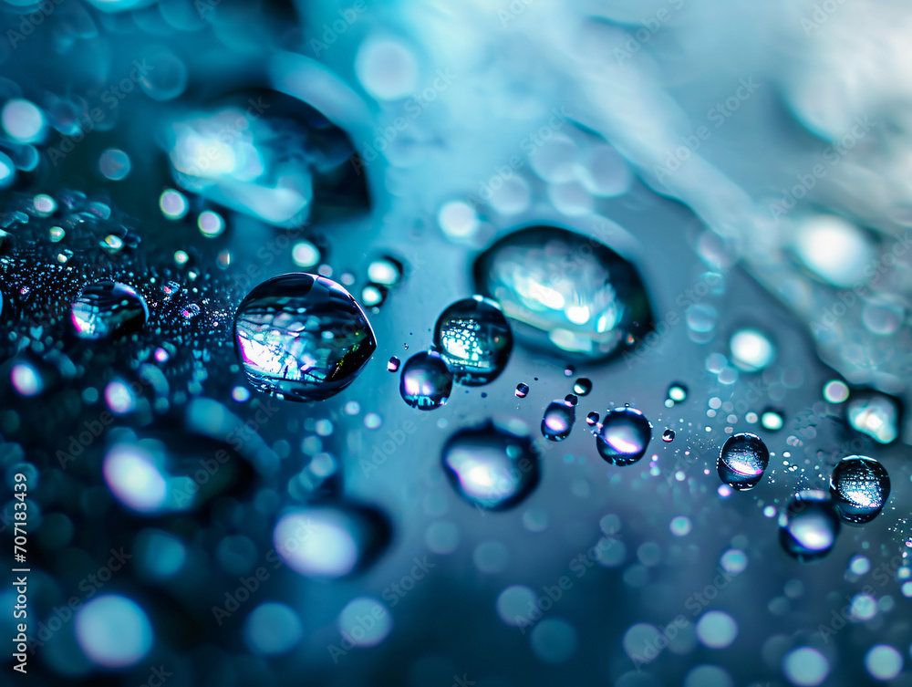 water drops on blue background water drops on blue background