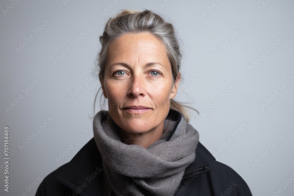 Portrait of a senior woman wearing a winter coat and scarf. Portrait of a senior woman wearing a winter coat and scarf.