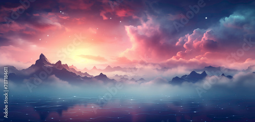 A serene and peaceful blur background, featuring a defocused landscape with soft hues, perfect for creating a tranquil atmosphere.