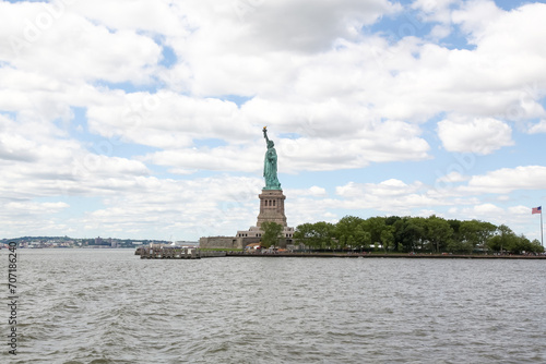 Landmark of the  Statue of liberty is most famous and beautiful in New York ,USA .