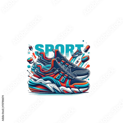 sport sneakers shoes isolated on white background,vector 