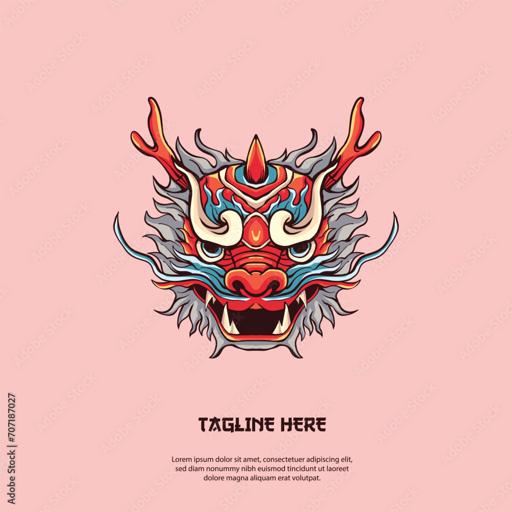 vector illustration of dragon head for chinese new year vector illustration of dragon head for chinese new year