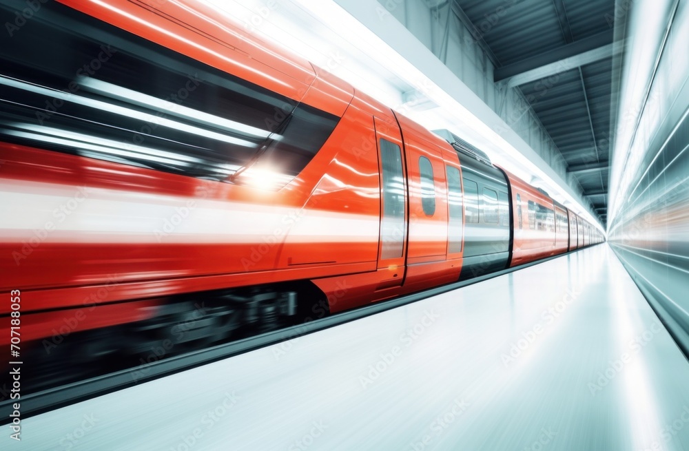 red and white train motion. red and white train motion.
