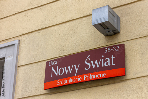 Warsaw, Poland. Nowy Swiat (New World Street), one of the main historic thoroughfares of Central Warsaw photo